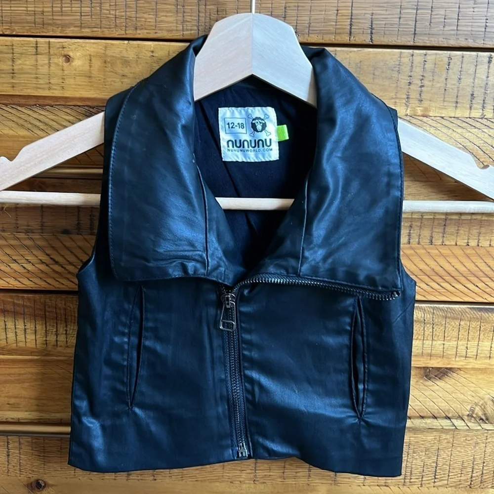 NUNUNU Unisex Baby Black Wax Vest